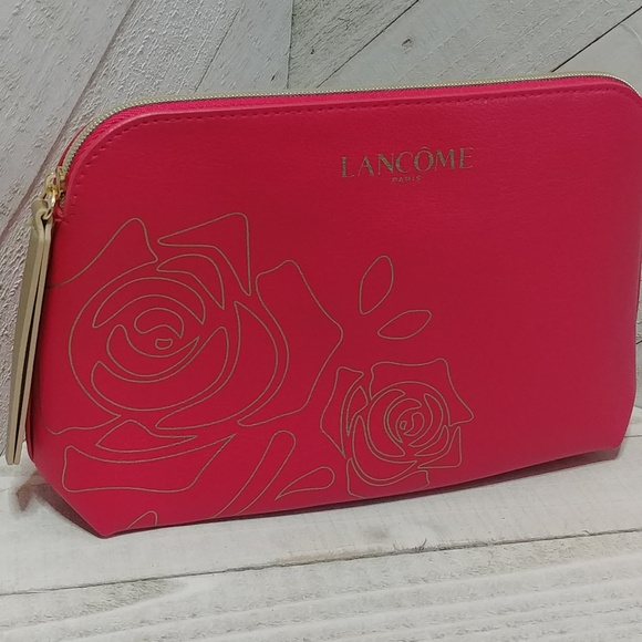 NEW Lancome Paris Bright Pink Makeup Toiletries Bag - Picture 2 of 4